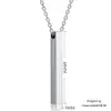 Personalized Custom Engraving Long Stick Pendant Necklace 316L Stainless Steel Cylinder Figure Custom Label Jewelry Lovers Gifts Wholesale