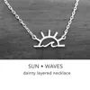 5st Sean Ocean Water Wave Sun Sunshine Necklace Geometric Sunrise Solset Soldown Landscape Halsband för utomhus strandsurfälskare