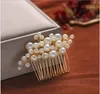 Bridal handgjorda pärla hårkam Ställ in Europa och Amerika Bridal Tiara Hair Comb Comb Flower