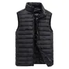 Gilet en duvet de canard blanc pour homme, veste d'automne décontractée, sans manches, col montant, doux, léger, chaud, Parka