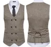 Gilet de costume en Tweed pour hommes, sur mesure, kaki, robe formelle, gilet en laine, à la mode, Slim Fit, nouvelle collection