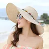 2019 sombreros de playa de verano para mujer, sombreros de paja de ala ancha a la moda, sombrero grande y flexible para el sol, tocado elegante para mujer al aire libre, sombrero para el sol sólido, gorras