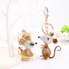 EASYA 2 stili adorabile portachiavi con topo portachiavi con animali in cristallo pieno accessori per borse da donna gioielli con portachiavi per auto