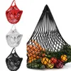 Draagbare herbruikbare boodschappentassen fruit en groentetas Wasbare katoenen mesh string organisator winkelen handtas voor boodschappen winkelen