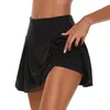 VERTVIE Zomer Running Shorts Women 2 In 1 Snelle droge yoga shorts Gym Loose Sport Ademvolle tennisrok Girls PantsKirt264F