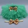 Tutu Baby Skirtsflower Headband 2PCSSET新生児PPパンツスカート幼児スカート