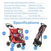 Lätt bärbar 4 -hjulig vikning DoubleLayer Pet -barnvagn för 2 hundar med stora utrymme dubbel kattvagnar utomhus resor6404673