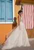 Gali Karten Beach Wedding Dresses Spaghetti Straps Lace Tulle Illusion Split Boho Sweep Train Bohemian Birdsal Wedding Gowns BM0846