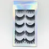 New Arrival 5 par mink lösögonfransar set laserförpackningslåda handgjorda återanvändbara falska fransar ögonmakeup tillbehör för kvinnor daglig skönhet