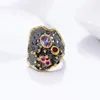 Purple Fuchsia kryształowe kolczyki pierścionkowe zestaw biżuterii Kolczyki Dangle Pretty 2pcs Zestawy biżuterii dla kobiet prezenty urodzinowe12482895946175