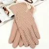 Fashion-1 par kvinnor bomullshandskar solskyddsmedel slip-resistenta handskar kvinnligt UV skydd