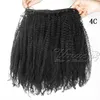 Péruvien Naturel Noir Afro Crépus Bouclés 4A 4B 4C Queue De Cheval 120g Prêle Humaine Non Transformée Vierge Cheveux Ponytail