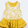 INS heißen Verkauf Baby-Spielanzug gils süße Kinder Mädchen Sommer gelben Overalls Art und Weise Kinder klettern Kinder Kleidung schnüren