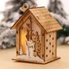 Decorazioni natalizie 2021 Casa in legno con luce a LED per El Wedding Home Decor Pendente Lampada da notte per chalet incandescente1