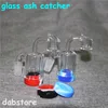 New 2Inch Glass Ash Catcher with 14mm 5ml Silicone Container Reclaimer Thick Pyrex Ashcatcher for Glass Water Bongs