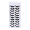 Fluffy Eyelashes Factory Wholesale 10 Double Pairs of False Eyelashes 3D Natural Long Thick Eyelash 3df269