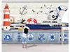 Personalizzato 3d foto murales carta da parati in stile mediterraneo vela faro lifebuoy crociera nave per bambini camera parete di fondo