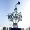 12 inch szklane blagi wodne ośmiornicy ramiona wiertnicze wiertnicze głowicy recykler szklany Dab Rig Matrix PerColator Bong 4mm Grube szklane bonga z 14mm miską