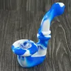 Wholesale Silicone Pipes Amazing Sherlok Style Smoking Hand Pipes With Glass Bowl Inside Tobacco Pipe For Herb Use