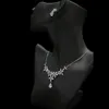 Europäisches neues Blumen-Zirkon-Ohrring-Halsketten-Set / Boutique-High-End-Brauthochzeitsschmuck / in den Laden, um weitere Stile auszuwählen