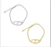 Cheap France Famous Brand Jewelry Alloy Handcuff Bracelet For Women Men wholesale silver golden couple bracelet charm