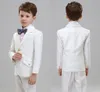 Костюмы для мальчиков на торжественные мероприятия, модные костюмы для мальчиков с шалью и лацканами, костюмы из трех предметов на двух пуговицах для мальчиков на свадьбу (куртка + брюки + жилет)