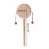 Natural Wood Cartoon Chinese Traditional Spinning Rattle Drum Hand Bell Baby Musical Toy Kids Early Education Toy4572706