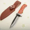 New LaNew Pure Hand Made Survival Straight Knife Thousand-yer Steel Drop Point Blade Wood Handle With Leather Sheath