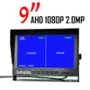 Kit de câmeras de backup de veículos automáticos com DVR, AHD 1080P 4Pin Car Reversing View Câmera + 9 "IPS Split Monitor Digital com Gravador SD 15m