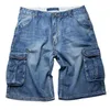 Sommer Große Größe 40 42 44 46 Männer Hip Hop Cargo-Shorts Denim Knie Länge Lose Baggy Jeans Shorts Multi taschen Männlichen Streetwear191k