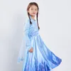 Retail kids luxury designer clothes girls dresses New Snow Queen Cloak Cartoon Party Stage Show Dress Princess Dresses Mesh Costum9330496