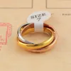 Classic Three-rings Ring for Men Women Couple Fashion Simple Style Rings with Three Colors Rose Gold Rings