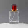 Yüksek Grade 50ml Kare Cam Doldurulabilir Parfüm Şişesi Boş Renkli Makyaj Atomizer Pompa Sprey şişeler WB2093