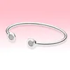 925 Sterling Silver Open Bangle Bracelets Women Girls Summer Jewelry for Pandora CZ diamond Pave Cuff Bracelet with Original box set