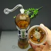 Glasrör röker blåst vattenpipa tillverkar handblåsta bongs klassisk rund mag och fyra klo tyst filter glas vatten rök flaska