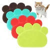 Pet Dog Puppy Cat Feeding Mat Pad Cute Paw PVC Bed Dish Bowl Food Water Feed Placemat Wipe Clean Pet Cat Dog Accessori