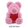 Flores de rosa DIY de 38 cm Teddy Bear Decoração de Decoração de Casamento Bear com Love Heart Rose Urso do dia dos namorados Presente para meninas Childrens De292r