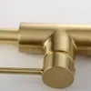 Kitchen Water Tap Brushed Gold & Black Kitchen Faucet Single Handle Rotation Classical Sink Water Mixer