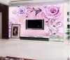 カスタム写真の壁紙3D立体ローズフラワーリビングルームベッドルームソファー背景壁の壁紙壁紙
