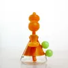 New Arrival 6.3 Inches Mini Glass Bong Hookahs Heady Oil Rig Dab Rigs Water Pipes Cone Shape Gold Yellow Bongs