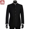 MYDBSH Marke Männer Anzüge Große größe Chinesischen Mandarin Kragen Männlichen Anzug Slim Fit Blazer Hochzeit Terno Smoking 2 Stück jacke Hose T200324