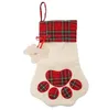 Christmas Hanging Stockings Socks Bear paw snowflake Sock xmas Tree Ornaments Decoration Home Decorations CFYZ12-WLL