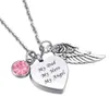 Crémation en acier inoxydable mon père mon héros mon ange coeur commémoratif Birthstone Pendant Ashes Urn Collier Personnalisé Nom gravé5198817218