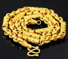 Colar cilíndrico sólido de ouro real masculino de 18k, de colar de bambu de bambu twist de 18k, twist de bambu de ouro 278p