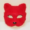 Fox Fur Mask Women Sexy Masquerade Party Mask Fashion Fox Half Animal Mask Fox Cosplay Dance Masks Plush Toys DH0126