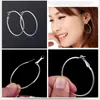 New 2-7cm Big Hoop & Huggie Earrings Simple Silver Round Circle Ear Rings For women Ladies Fashion Jewelry Gift