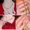 5MM 8 Color 50cm Women 585 Rose Gold Color Chain Cubic ZIrcon White Green Stonet Necklace
