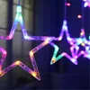 2m Romantisk Fairy Star LED Gardin String Light EU 220V Xmas Garland Light for Wedding Party Holiday Decor