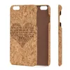 Ui Blank Cork Wood Phone Fodral för iPhone 6 6S 7 8 X 6Plus 7Plus Hard PC Back Dirt-Resistant Protect Mobiltelefonväska