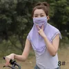 US stock Summer Sun Protection Face mask Women's Scarf Chiffon Outdoor Driving Cycling Masks Sunshade Neck Sunscreen Mask Silk FY6133